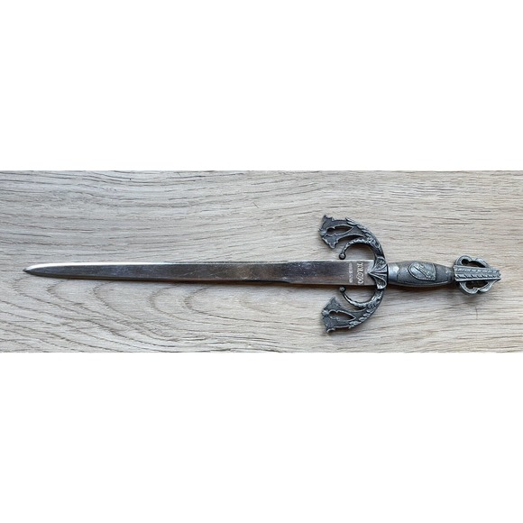 Vintage Toledo Spain Miniature Sword Rapier Dagger 10" Ornate Letter Opener - Picture 3 of 4